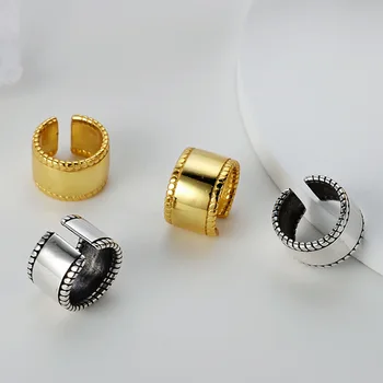 

Chunky Wide ear cuff earring clip without piercing no hole 925 silver for women men gold anti-silver color twist rope chain punk