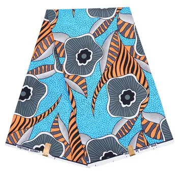 

Blue Floral African Batik Fabric Fashion Design 6 Yards Wax Fabric Nigeria Wax Print Fabric African Wax Print fabric