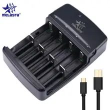 Melasta 4 слота умный светодиодный USB зарядное устройство для 1,6 в Ni-Zn AA/AAA LiFePO4 батарея NI-ZN/LiFePO4 зарядное устройство с usb-кабелем