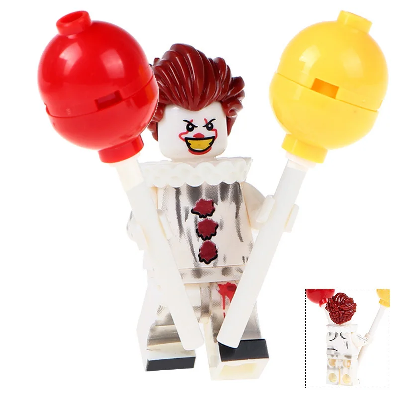 Одиночная распродажа Pennywise Beverly Джордж выбранный джейкобз Билл Майкл Стивен Кинг это кукла игрушка Рождественский подарок строительные блоки детские игрушки - Цвет: Фиолетовый