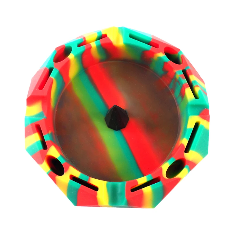 

3pcs Diamond cut circle shape silicone ashtray Holder Case Colorful Pattern Home Office Tabletop Beautiful Decoration Craft