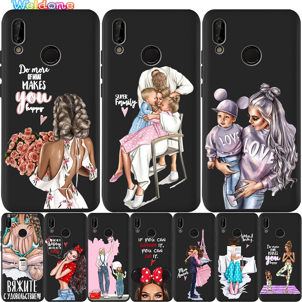 Модный красивый чехол для телефона Super Moma Baby Girl Love Black Huawei P40 P30 Lite P20 P10 lite Mate 20