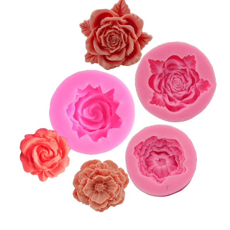 

Rose Flowers Shape Silicone Mold Sugarcraft Cake Decorating Kitchen Tools DIY Fondant Chocolate Molds Cookies Baking Accessories
