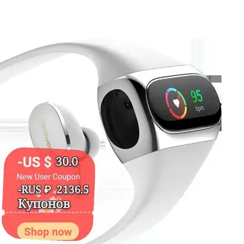 

Smart watch Bluetooth headset 2 in 1 combination running music wristband headphones heart rate blood pressure fitness tracker