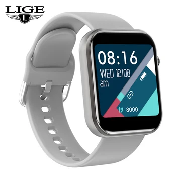 

LIGE Men Women Smart Watch Full Touch Screen Heart Rate Blood Pressure Monitor Fitness Tracker SmartWatch Men for Android IOS