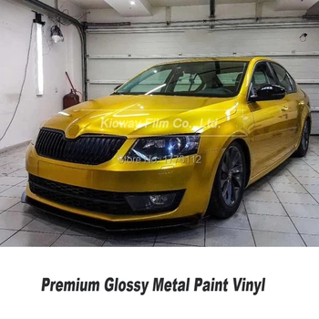 

Highest quality Gloss vinyl amber Gold Wrapping Film metallic pearl wrapping filmlow initial tack adhesive quality Warranty