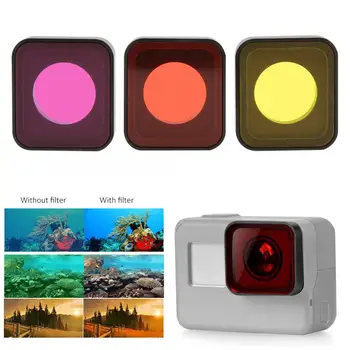 

JUNESTAR Clip-on Action Camera Lens Filterfor GoPro HERO6/5 Red Yellow Magenta Lens Filter for Diving Cycling Swimming Skiing