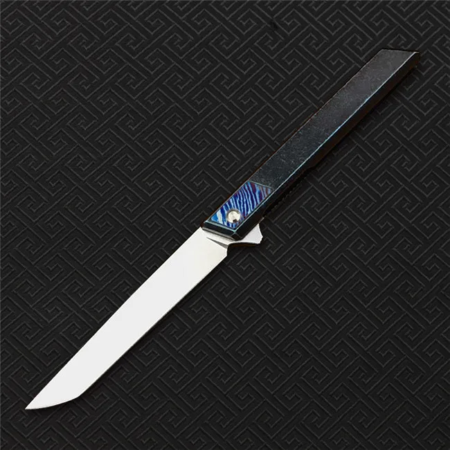 9TiEDC Djinn титановый нож из титанового сплава ручка складной нож Походный складной нож M390 стальной инструмент для кемпинга маленький инструмент - Цвет: H