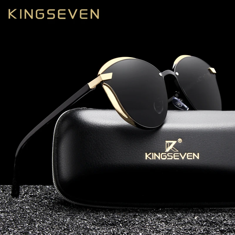 

KINGSEVEN Cat Eye Sunglasses Women Polarized Fashion Ladies Sun Glasses Female Vintage Shades Oculos de sol Feminino UV400