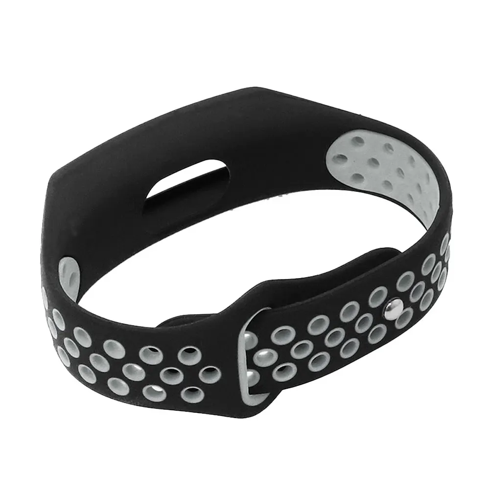 Силиконовые двухцветные ремешки для часов для huawei Honor Band 4 5 сменный ремешок для часов дышащий спортивный ремешок на запястье - Цвет: Black gray