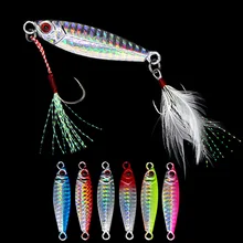Inchiku Sequins Lead Bait Metal Jig Lure Sequins Fishing Lure Double Hook Artificial Baits Casting Jigging Weights 17-30g Shads
