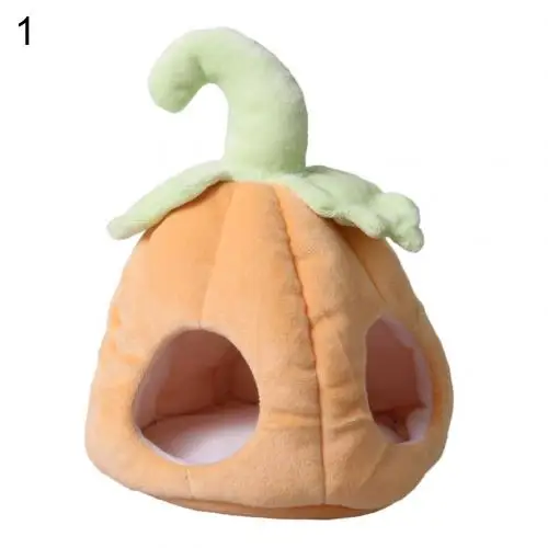 Pumpkin Shape Nest Фланелевый домик для домашних животных на Хеллоуин, птица, попугай, хомяк, висящая тыква, пещера, теплое мягкое гнездо, кровать для домашних животных, домик, аксессуары для хомяка, клетка - Цвет: Pumpkin Shape Nest