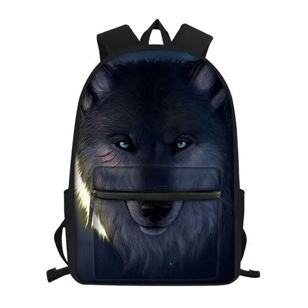 CDWX3762Z58 HaoYun детский маленький холщовый рюкзак "Fantasy Wolf" узор школьные сумки Kawaii Animal Prnts детские дорожные рюкзаки - Color: CDWX3762Z58