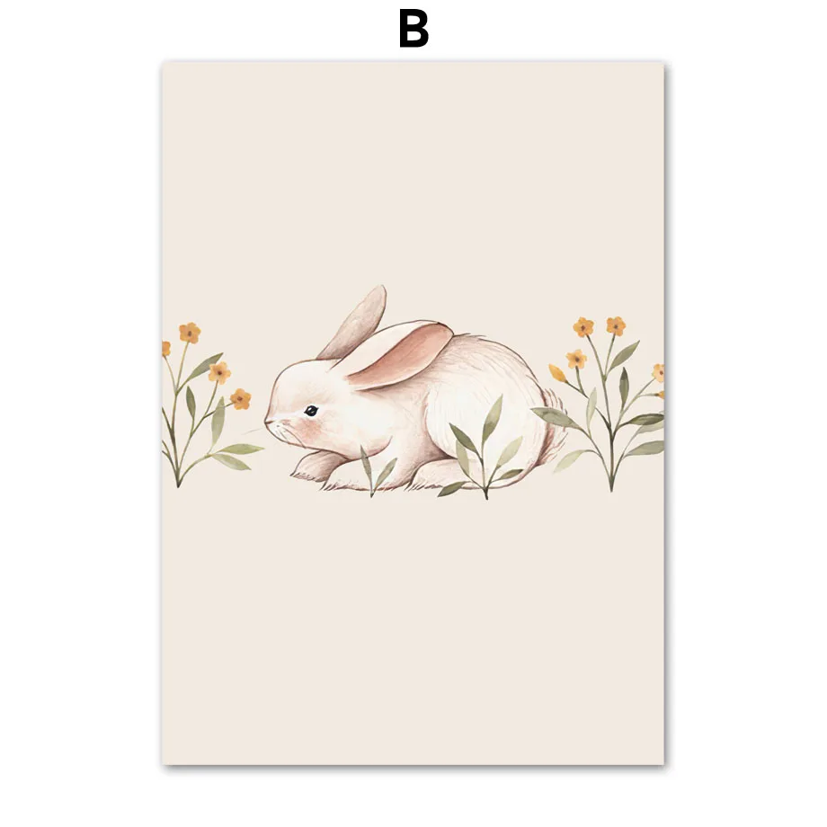 Deer-Rabbit-Squirrel-Bear-Hedgehog-Fox-Mouse-Wall-Art-Canvas-Painting-Nordic-Posters-And-Prints-Wall (4)