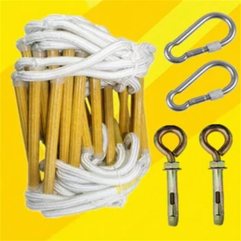

10m High strength resin escape rope ladder Folding Step Ladder with hook and screw