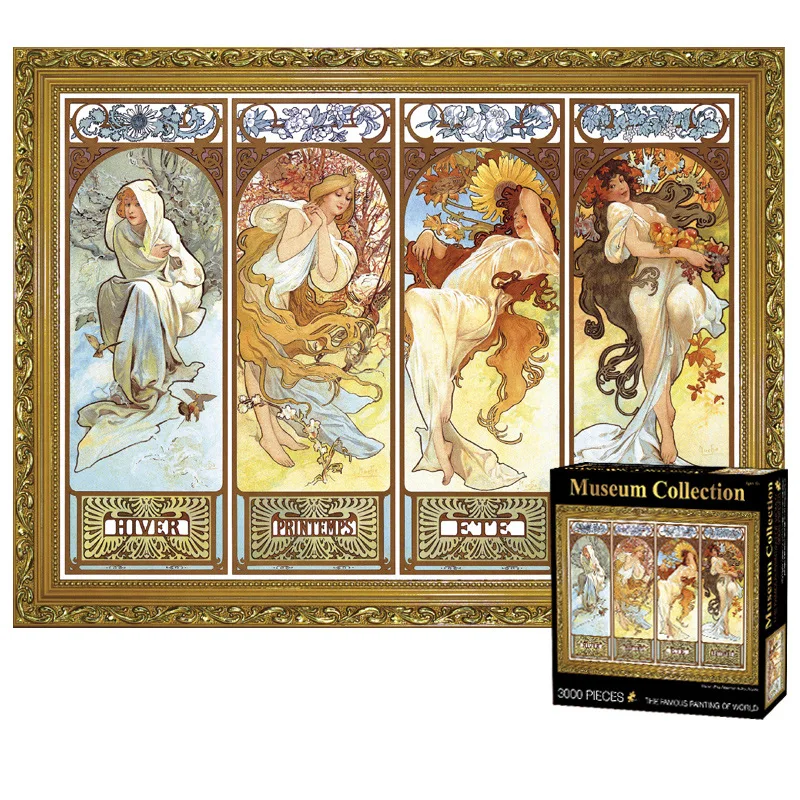 

3000 pieces jigsaw puzzles in box oil painting series adult puzzle on wall house decoration creative birthday present puzzles