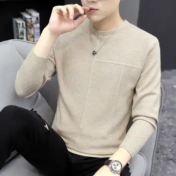 

New Sweater Men's round Neck Korean Version Fashion Autumn and Winter Men's Bottoming Shirt Youth Slim Men's Sweater