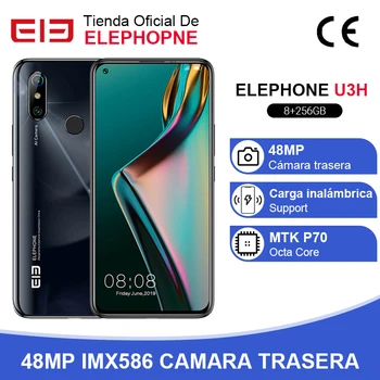 Перейти на Алиэкспресс и купить В наличии ELEPHONE U3H Helio P70 восьмиядерный смартфон 8 Гб 256 ГБ 6,53 дюймFHD + экран 48 МП Две задние камеры Беспроводная зарядка NFC