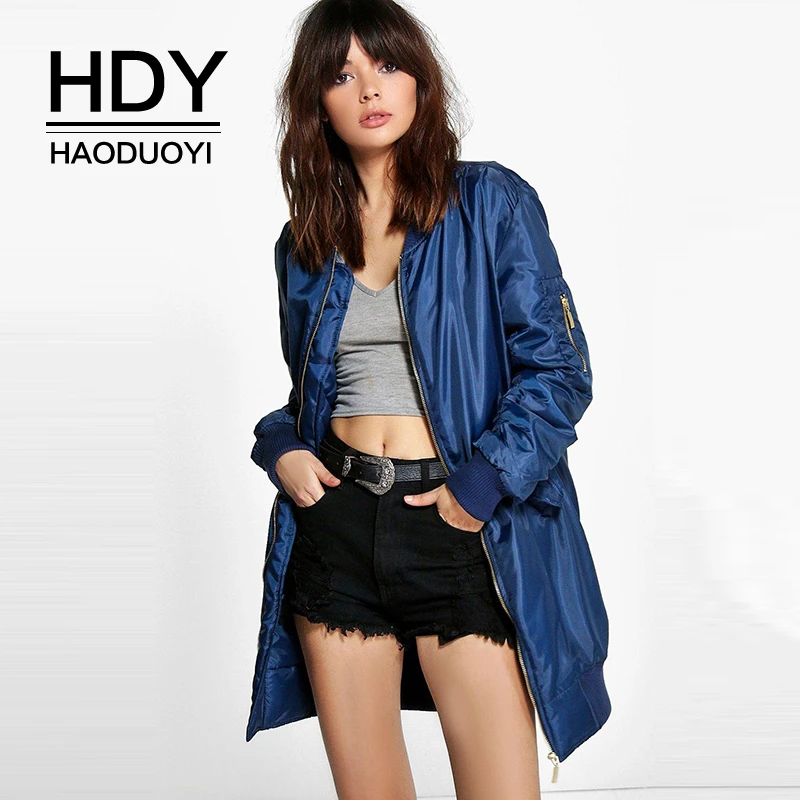 HDY Haoduoyi Женская мода Повседневная однотонная уличная одежда с длинным рукавом