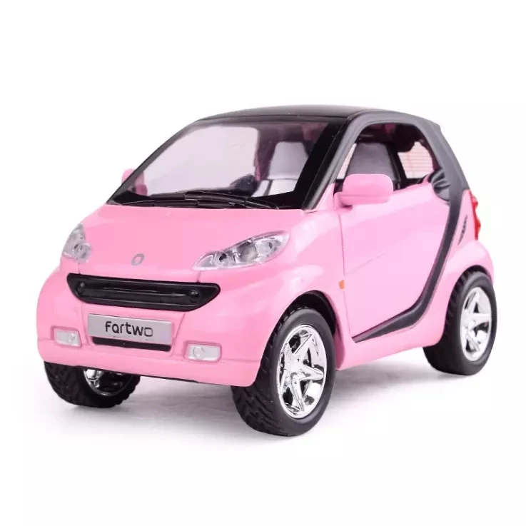 2022 new1:32 type of smart smart smart smart car model with light and music return force alloy door for children pink car
