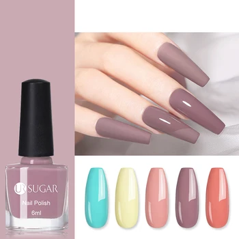 

UR SUGAR Nail Polish Pink Nude Yellow Series Nail Varnish Matte Nail Color Nail Art Polish varnish Decoration 6ml