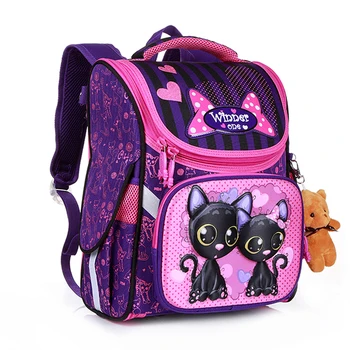 

New Fashion Cartoon School Bags Backpack for Girls Boys Bear Cat Design Children Orthopedic Backpack Mochila Infantil Grade 1-5
