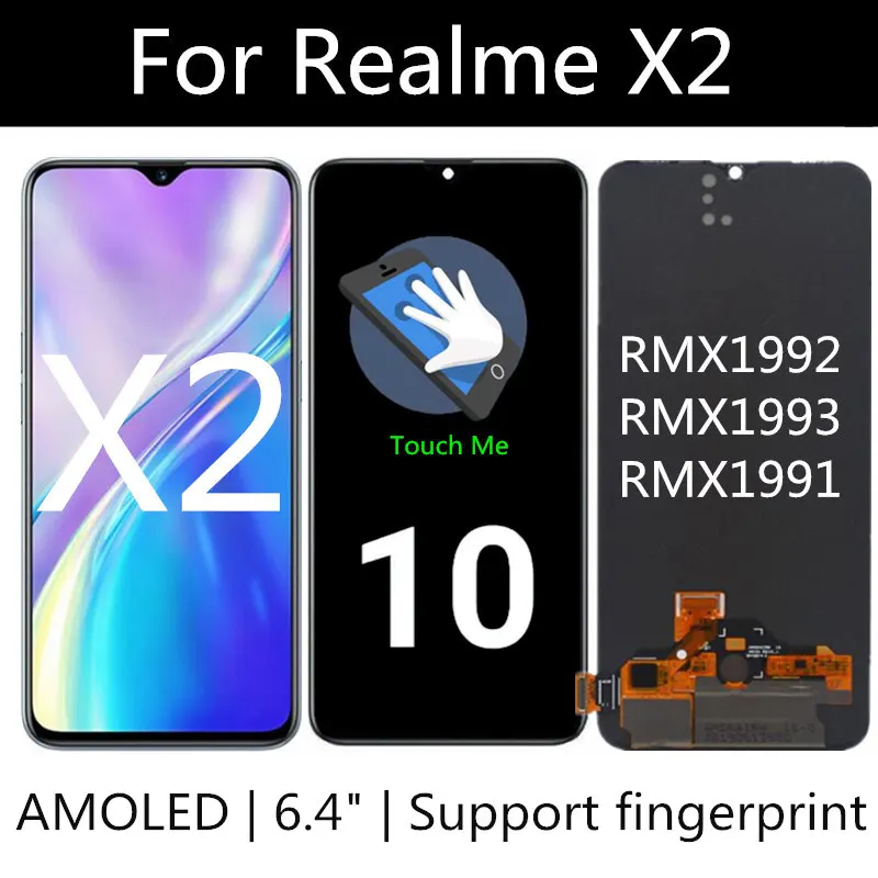 6 4 &quotSuper AMOLED высококачественный защитный чехол для OPPO realme X2 RMX1992 RMX1993 RMX1991 ЖК