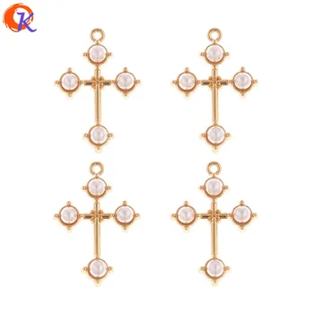 

Cordial Design 50Pcs 20*29MM Jewelry Accessories/Hand Made/Cross Shape With Pearl/Zinc Alloy/DIY/Earrings Parts/Earring Findings