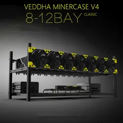 Boîtier de plate forme minière en aluminium, 6 GPU, empilable en plein Air, Bitcoin Ethereum, tour d'ordinateur, cadre de mineur 