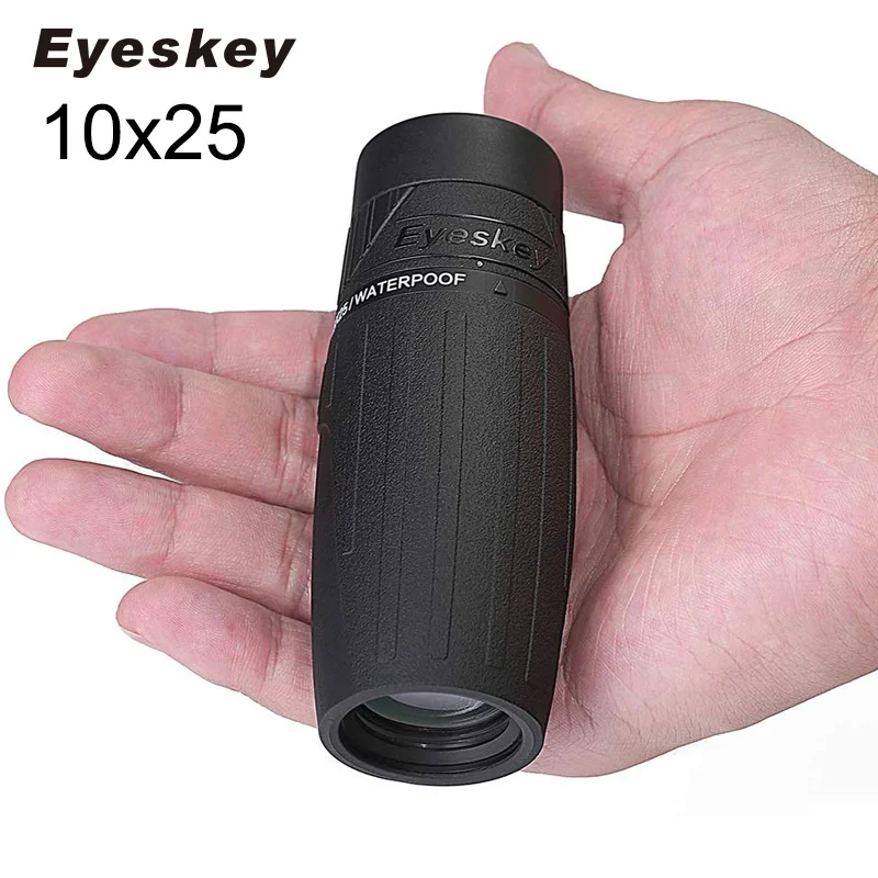 Eyekey 10X25 Impermeabile Compatto E Portatile Qualità Monoculare Per Telescopio Da Caccia Palmare Telescopio Antiscivolo Bak4 Prisma