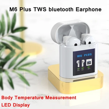 

TWS Bluetooth Headset Body Temperature Thermometer Wireless HiFi Stereo Gaming Earbuds Waterproof Sport Earphone with Mic