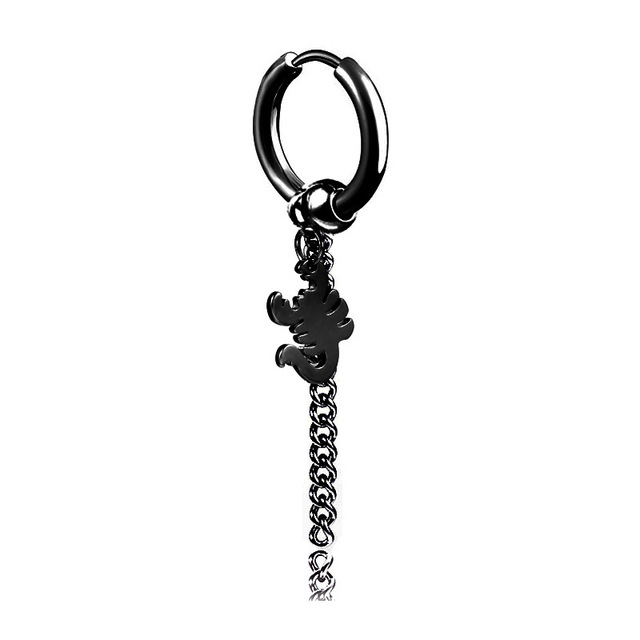 pair Punk Black Multiple Styles Stainless/Titanium Steel Stud Earrings For Men and Women Gothic Street Pop Hip Hop Ear Jewelry