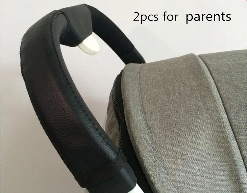 2pcs for parents A Детская коляска ручка чехол из искусственной кожи ручка для коляски чехол для Детское yoya Plus 3 тележка подлокотник бампер барная крышка аксессуары - Цвет: 2pcs for parents A