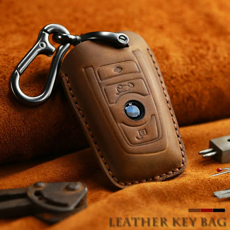 Чехол для ключей из натуральной кожи BMW X1 X3 X4 X5 1 3 5 7 series F25 F26 F34 F07 F80 F82 F30 F31 F32 E90 E91