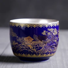 Китайский стиль враги 99 позолоченные серебряные ноги Серебряная одна чашка мастер продукт эмаль персональный кунг-фу чашка керамика ручной работы