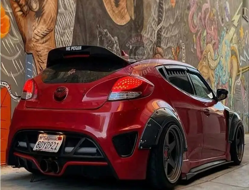 

Заднее крыло багажника из настоящего углеродного волокна, хвост губы с откидным спойлером для Hyundai Veloster 2011-2018