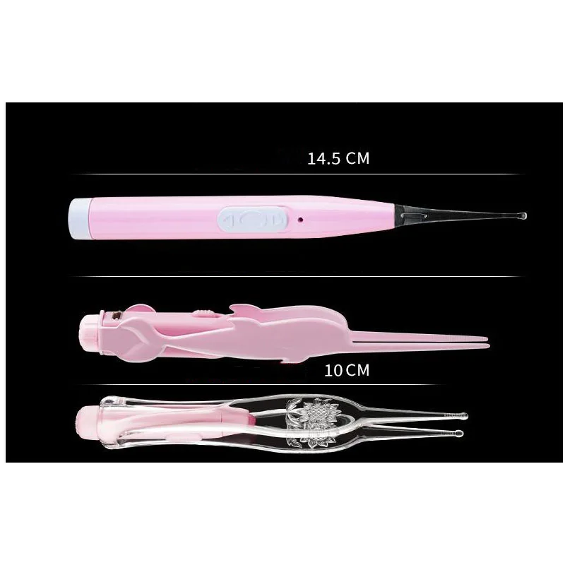 3 Piece Baby Care Set Rechargeable Light Ear Spoon Child Ear Spoon Buckle Baby Ear Artifact With Light Soft Head Ear Ear Tweezer