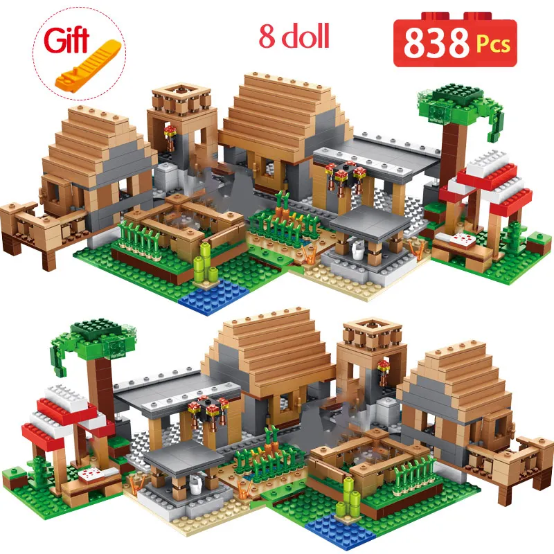 

My World Ghost Village Building Blocks Compatible Legoed City Minecraftingly bricks Castle Village Series Toys For kids