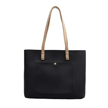 

Women's Bag Shoulder Bag Handbag Shopping Book Bag Solid Color Large Capacity Leather Fashion Wild Casual Simple Leather H1