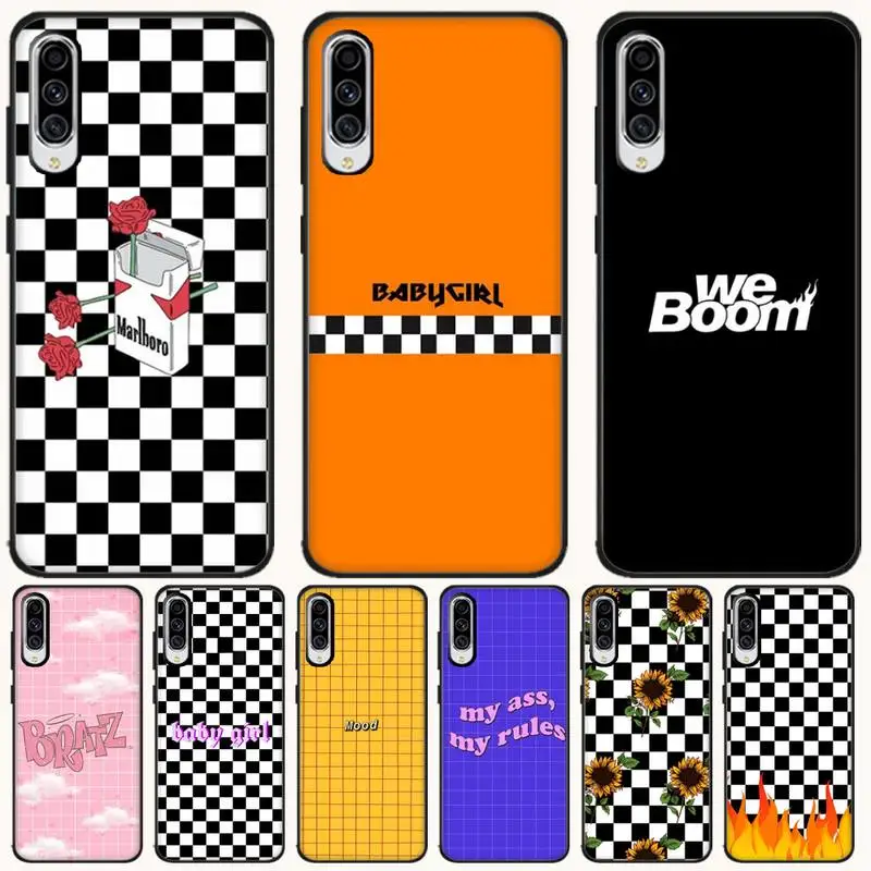 BaweiTE Lattice Stripe Alphabet fashion DIY Luxury Phone Case For Samsung A10 20 30 40 50 70 10S 20S 2 Core C8 A30S A50S | Мобильные