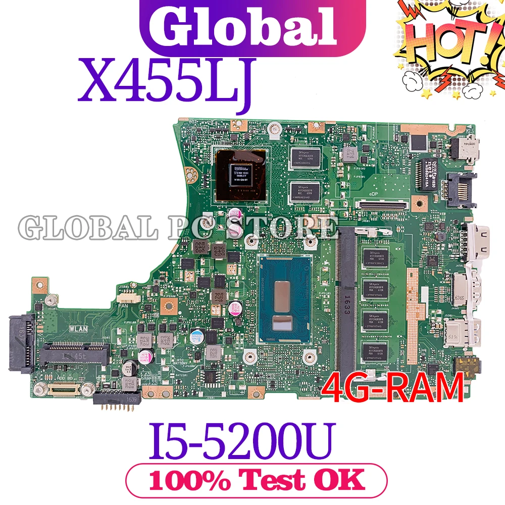 Материнская плата для ноутбуков ASUS X455LF X455LJ X455LD A455L F454L оригинальная материнская