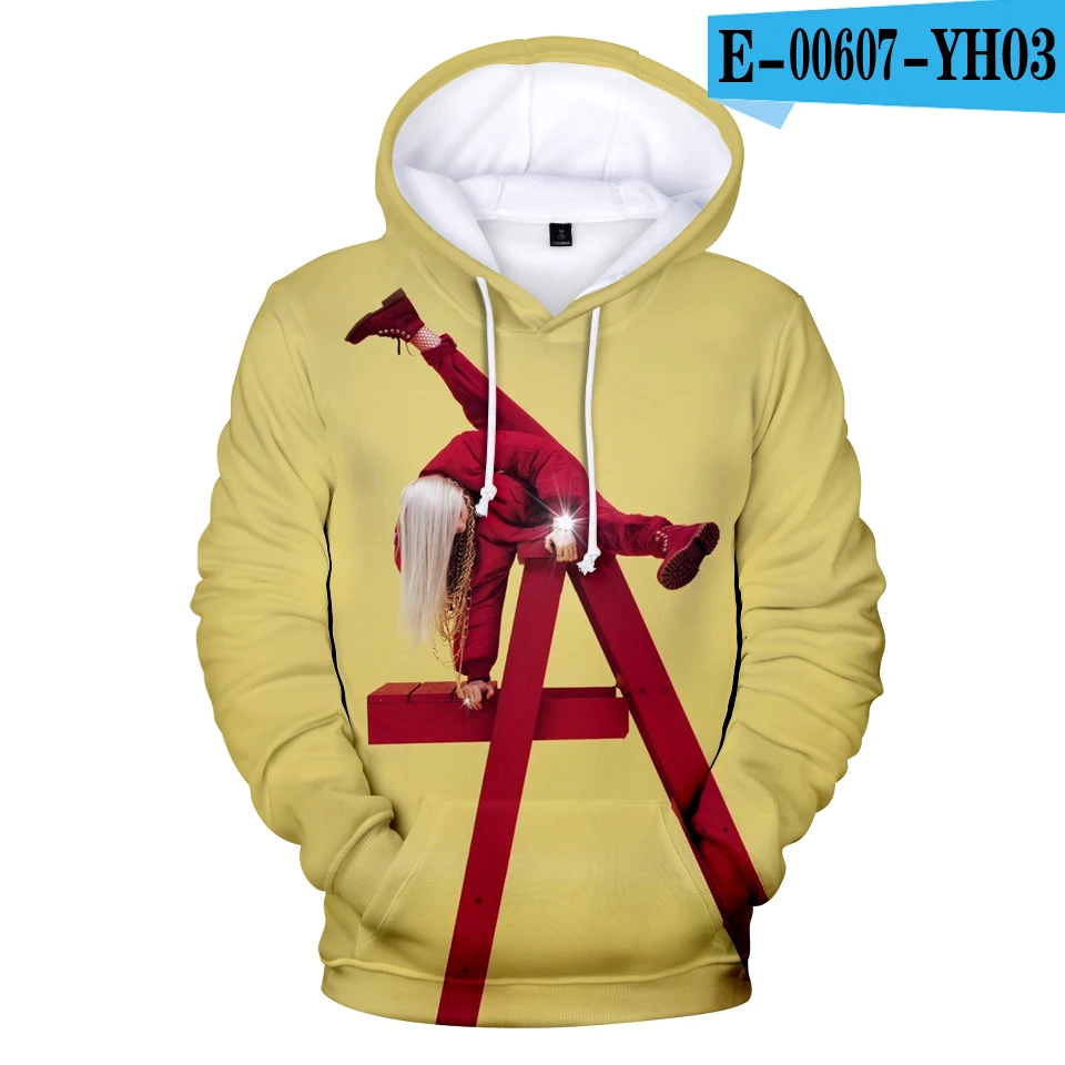 3D Американская певица Billie Eilish 3D Толстовка Повседневная Женская/Мужская Harajuku пуловер Толстовка Billie Eilish осень девушка 3D с капюшоном XXS-4XL - Цвет: 3D