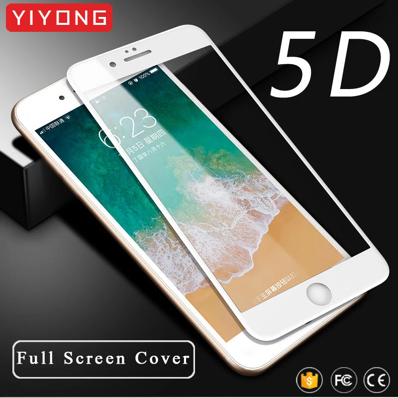 25 шт./лот YIYONG закаленное стекло для iPhone 6 6s 7 8 Plus 5D полное покрытие SE Защита экрана x