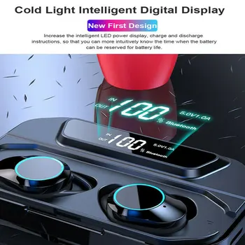 

Wireless Bluetooth 5.0 Earphones Waterproof LED Display Earbuds for Smartphones LHB99