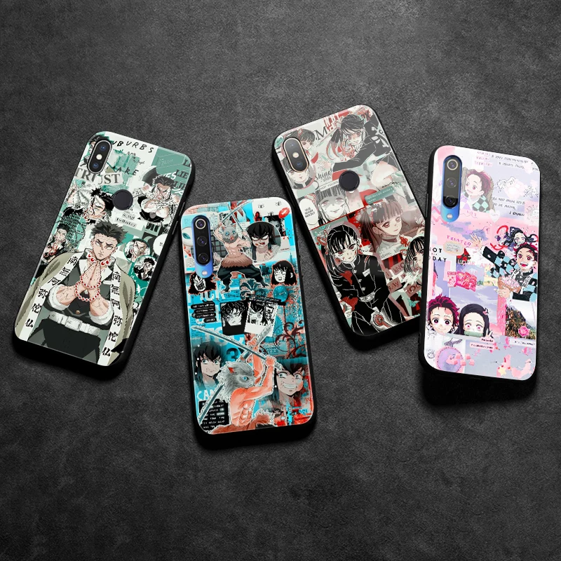 Чехол для телефона Kimetsu no Yaiba мягкий силиконовый стеклянный чехол с аниме