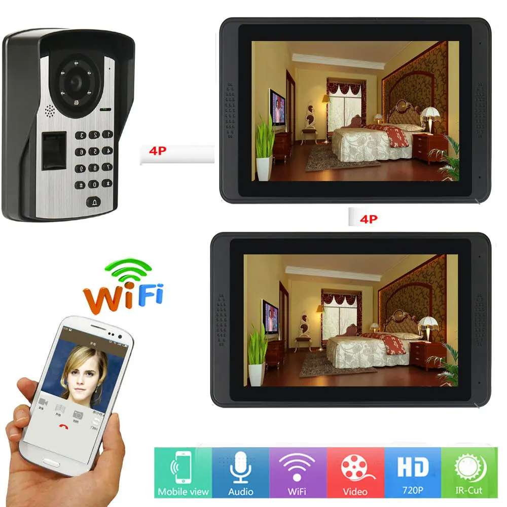D KIT WIFI Video Intercom For Home Security 7 Inch Monitor With Entry Camera video door Phone Doorbell camera system - Цвет: D KIT