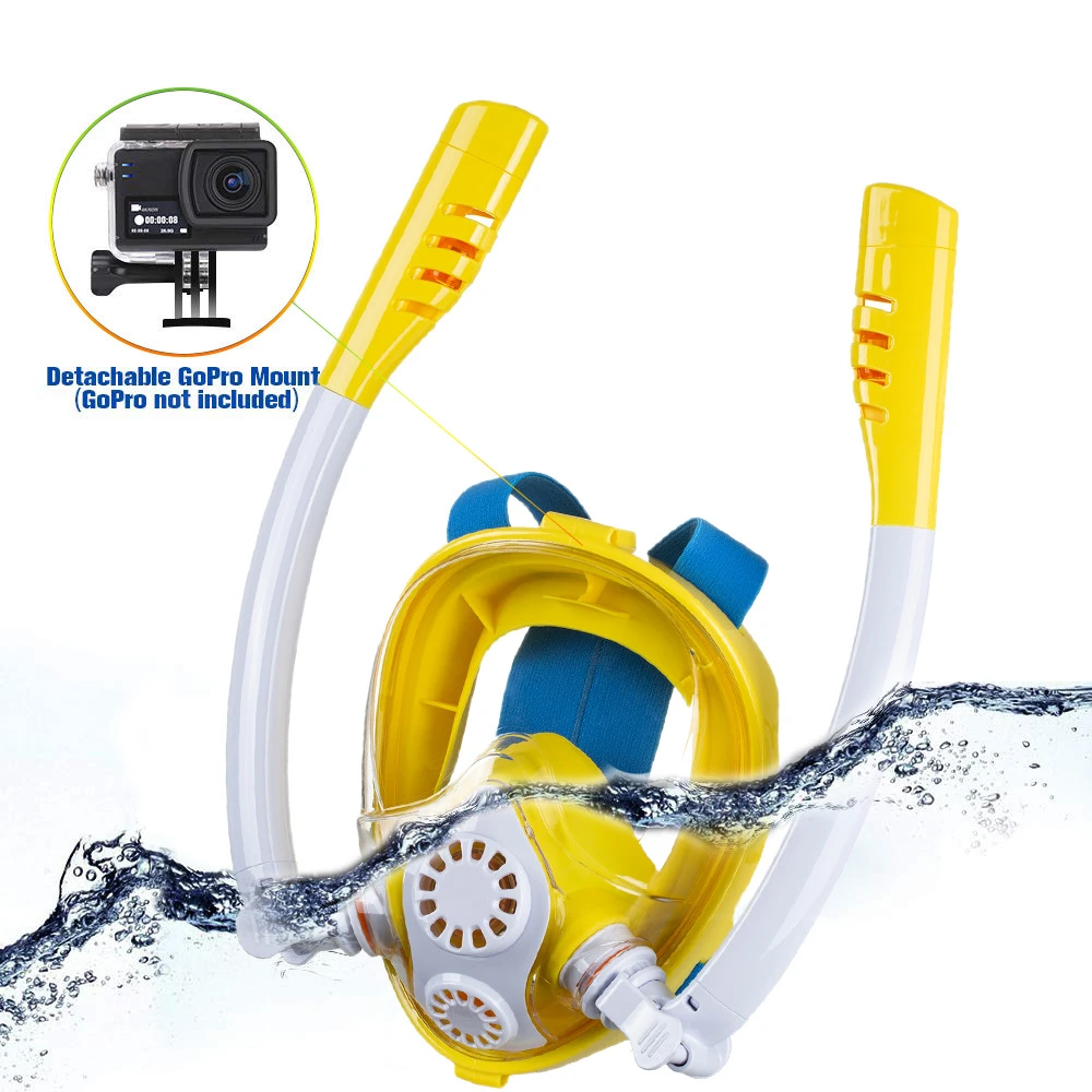 Wentsen Children Snorkeling Mask Full Dry Silicone Swimming Glasse For Kids Boy And Girls Diving Mask Double Breathing Tube Diving Masks Aliexpress