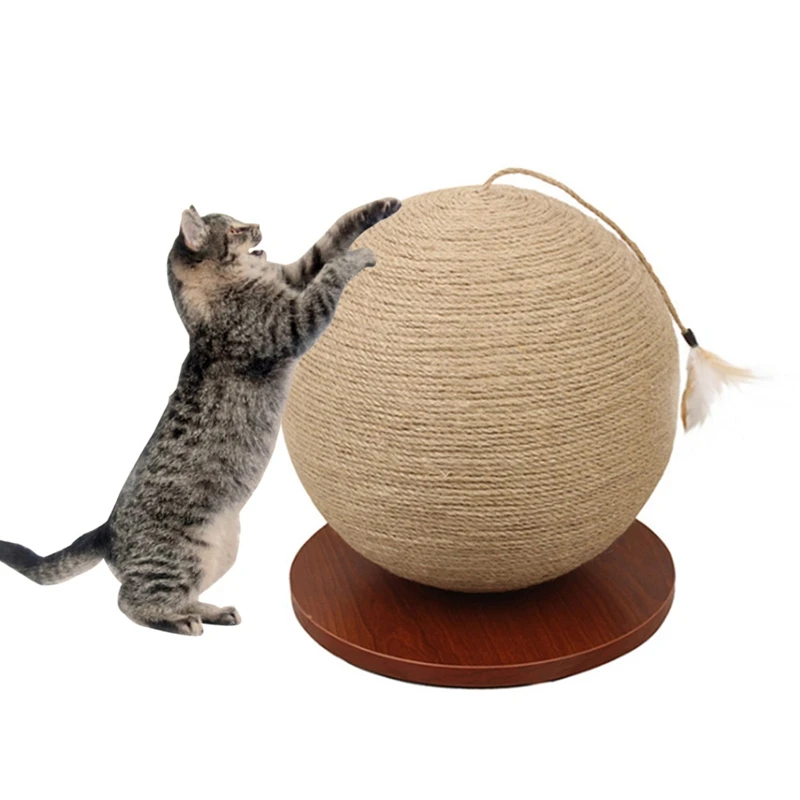 Sisal Cat Scratcher Board Catching Ball Pet Kitten Scratching Mat Post Scratcher Kitty Pet Scratcher Toys Furniture Protector