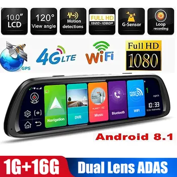

10" Mirror Dash Cam Android FHD 1080P ADAS Dash Cam 4K GPS Wifi Dual Camera 4G Car Dvr Camera Stream Media Auto Video Recorder