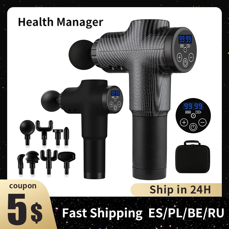 Health Manager Massage Gun 99 Speed vibration Electric Back neck Massager Gun For Body Deep Relief Pain Slimming Fascial gun